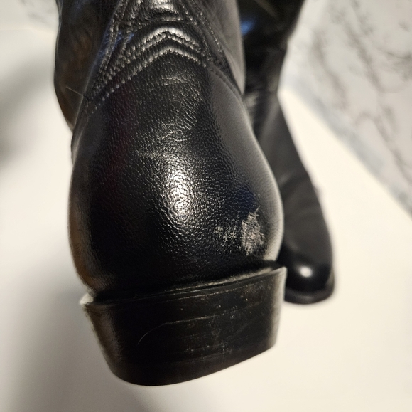 Lucchese Vintage Pull on Cowboy boots mens size 10 - black - Picture 2 of 9
